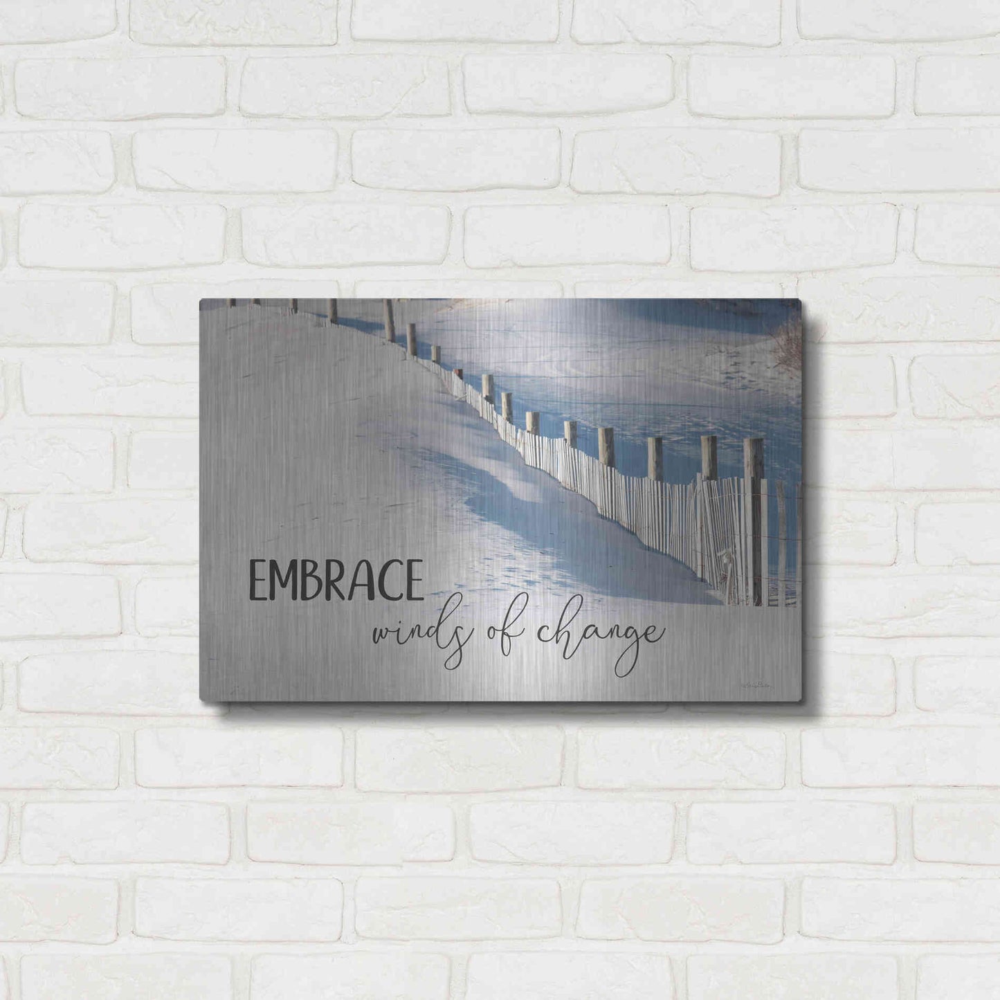 Luxe Metal Art 'Embrace Winds of Change' by Lori Deiter, Metal Wall Art,24x16