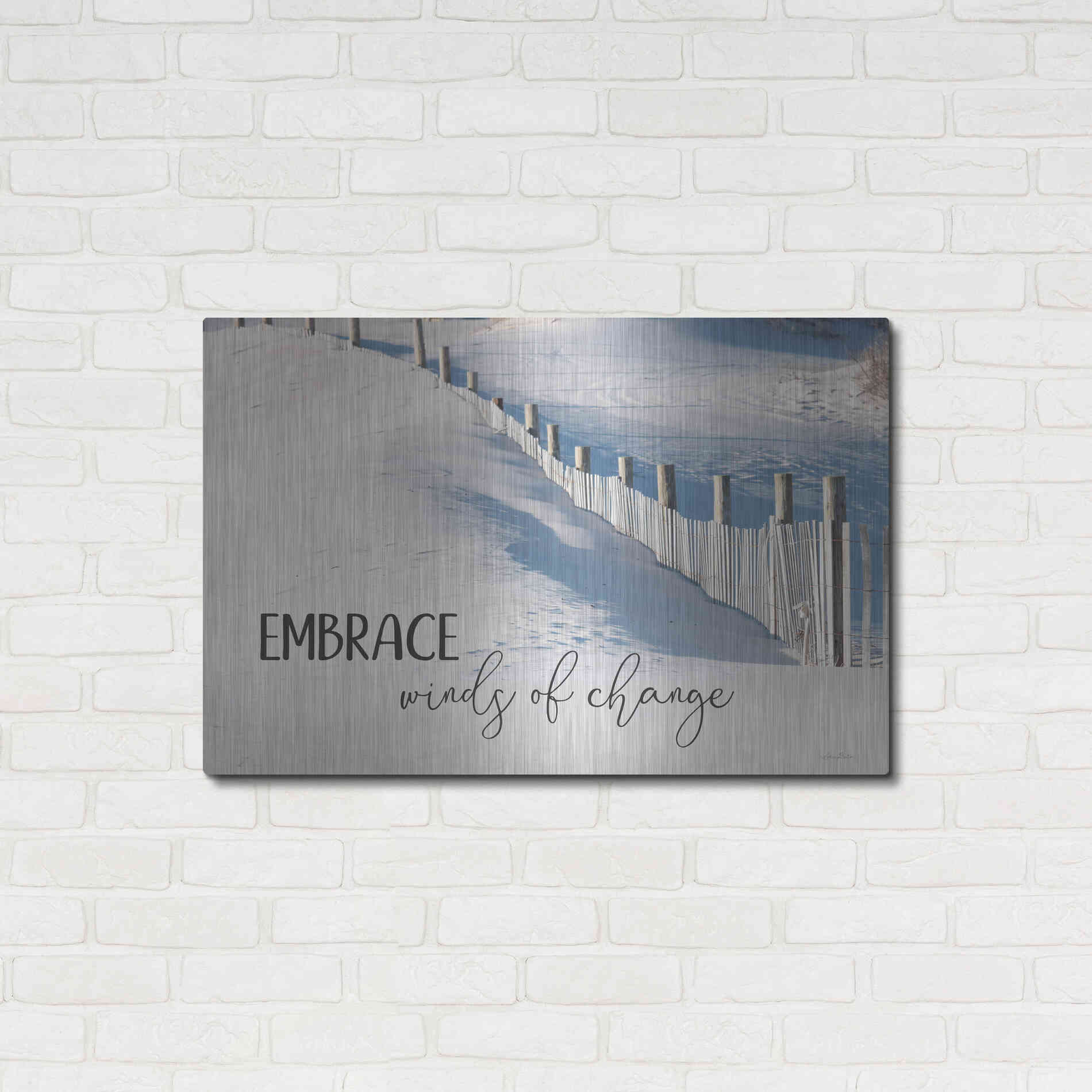 Luxe Metal Art 'Embrace Winds of Change' by Lori Deiter, Metal Wall Art,36x24