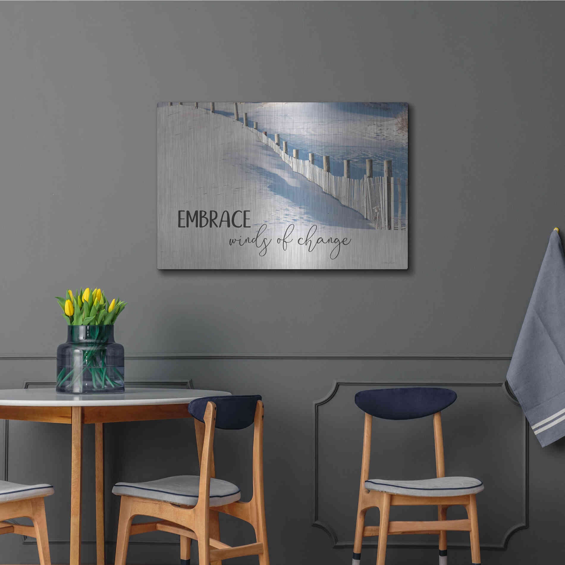 Luxe Metal Art 'Embrace Winds of Change' by Lori Deiter, Metal Wall Art,36x24