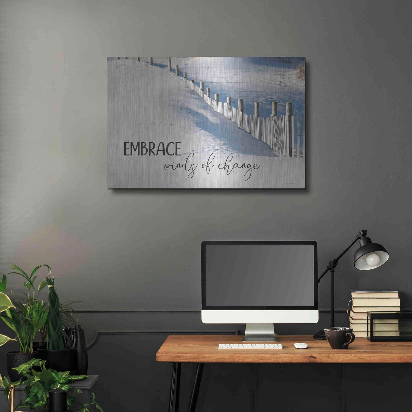 Luxe Metal Art 'Embrace Winds of Change' by Lori Deiter, Metal Wall Art,36x24