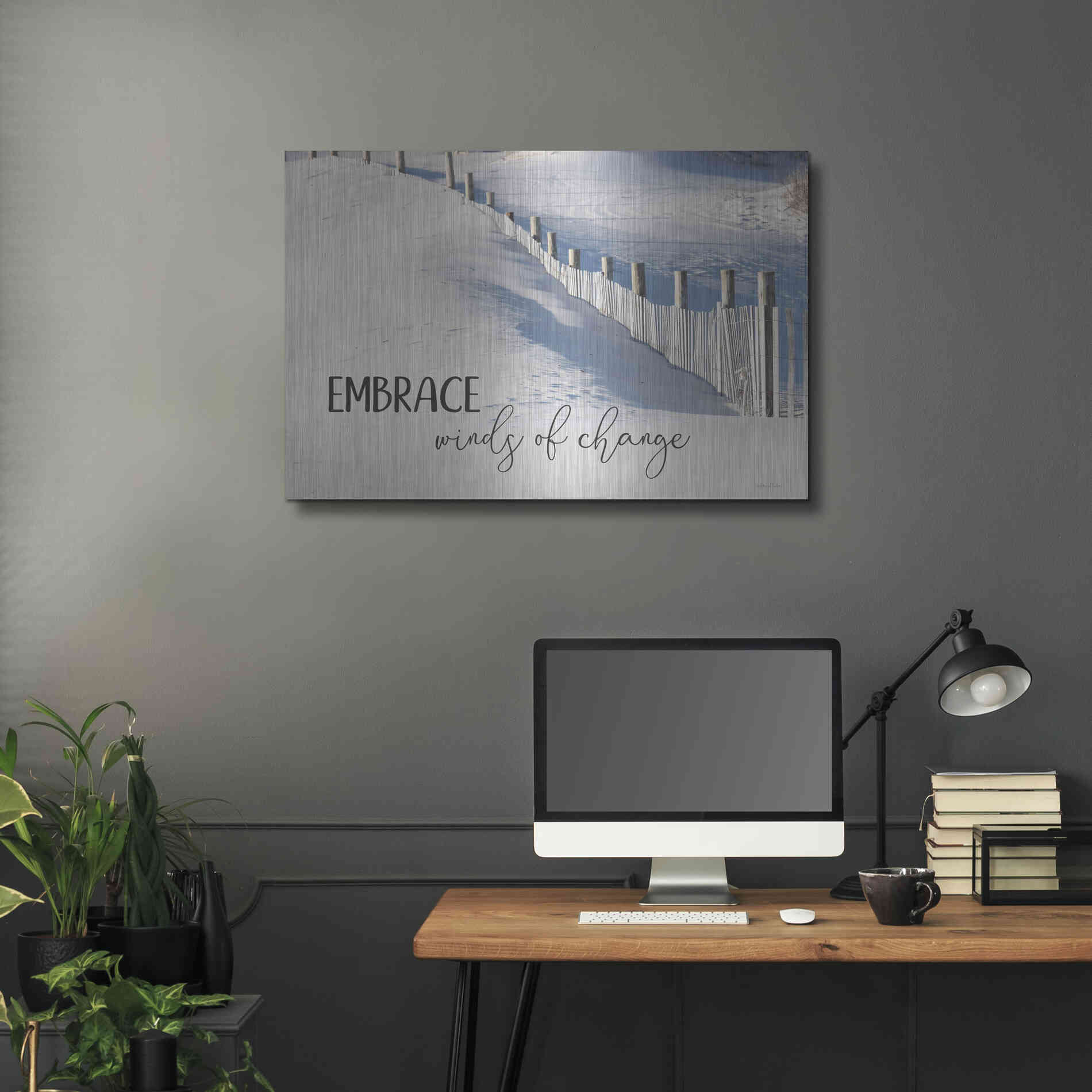 Luxe Metal Art 'Embrace Winds of Change' by Lori Deiter, Metal Wall Art,36x24