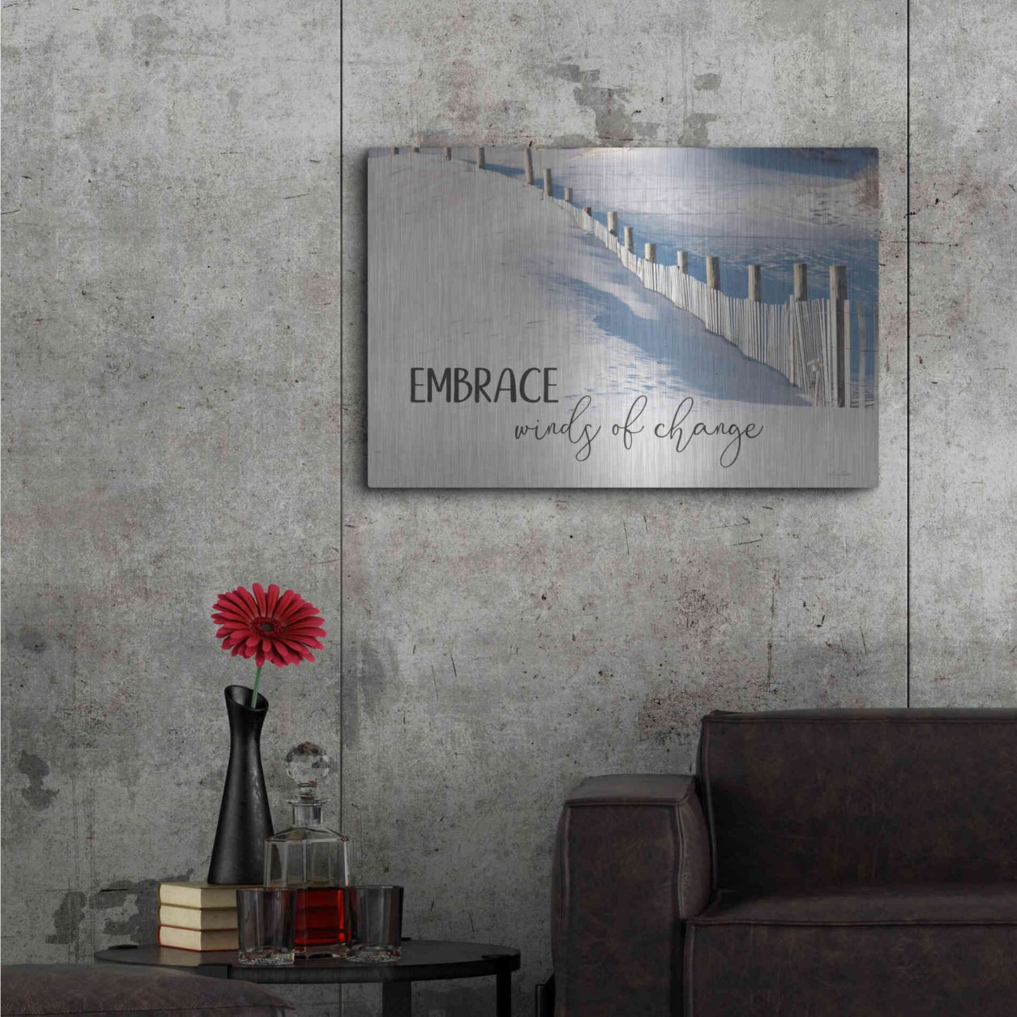 Luxe Metal Art 'Embrace Winds of Change' by Lori Deiter, Metal Wall Art,36x24