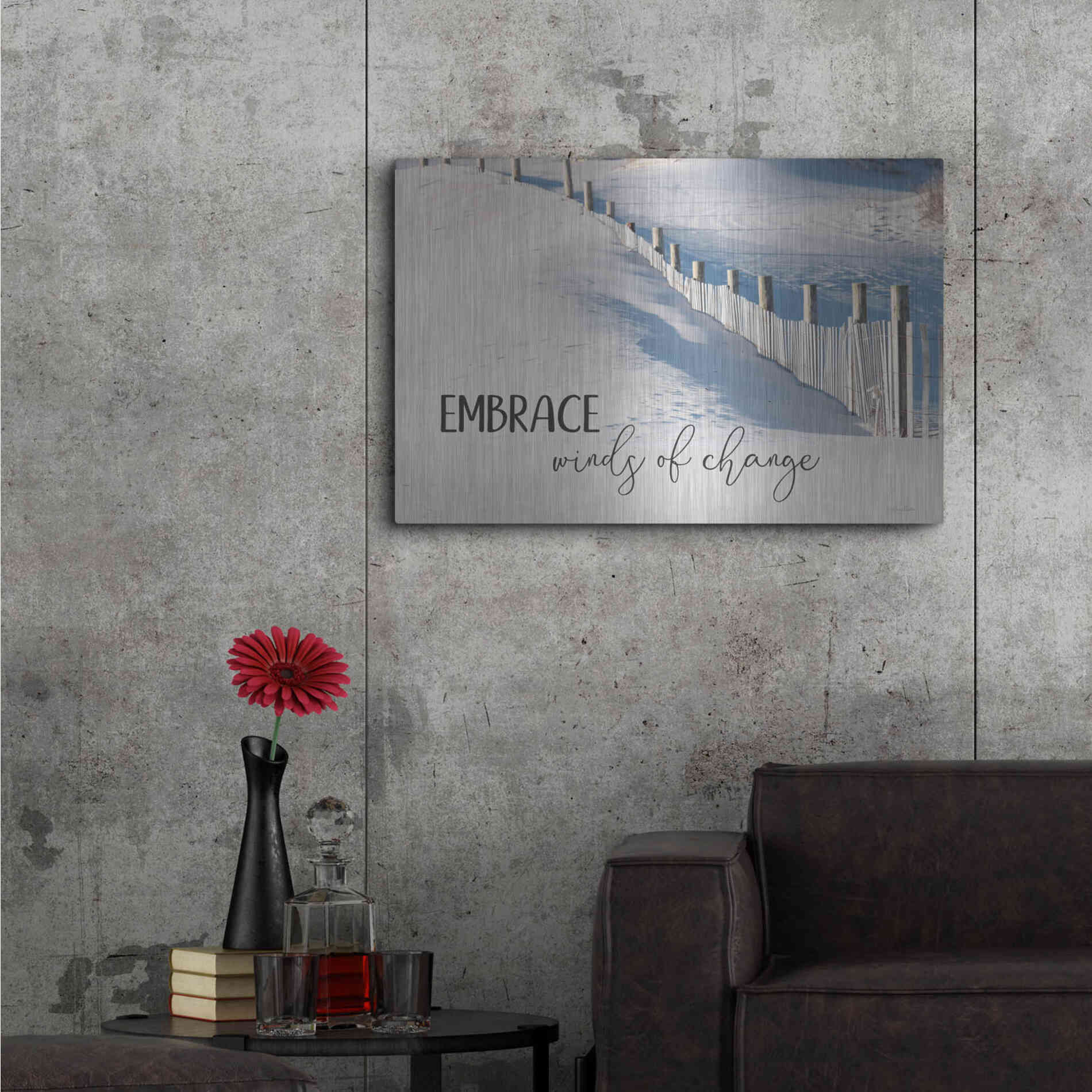 Luxe Metal Art 'Embrace Winds of Change' by Lori Deiter, Metal Wall Art,36x24