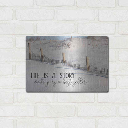 Luxe Metal Art 'Life is a Story' by Lori Deiter, Metal Wall Art,16x12