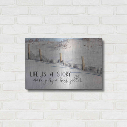 Luxe Metal Art 'Life is a Story' by Lori Deiter, Metal Wall Art,24x16