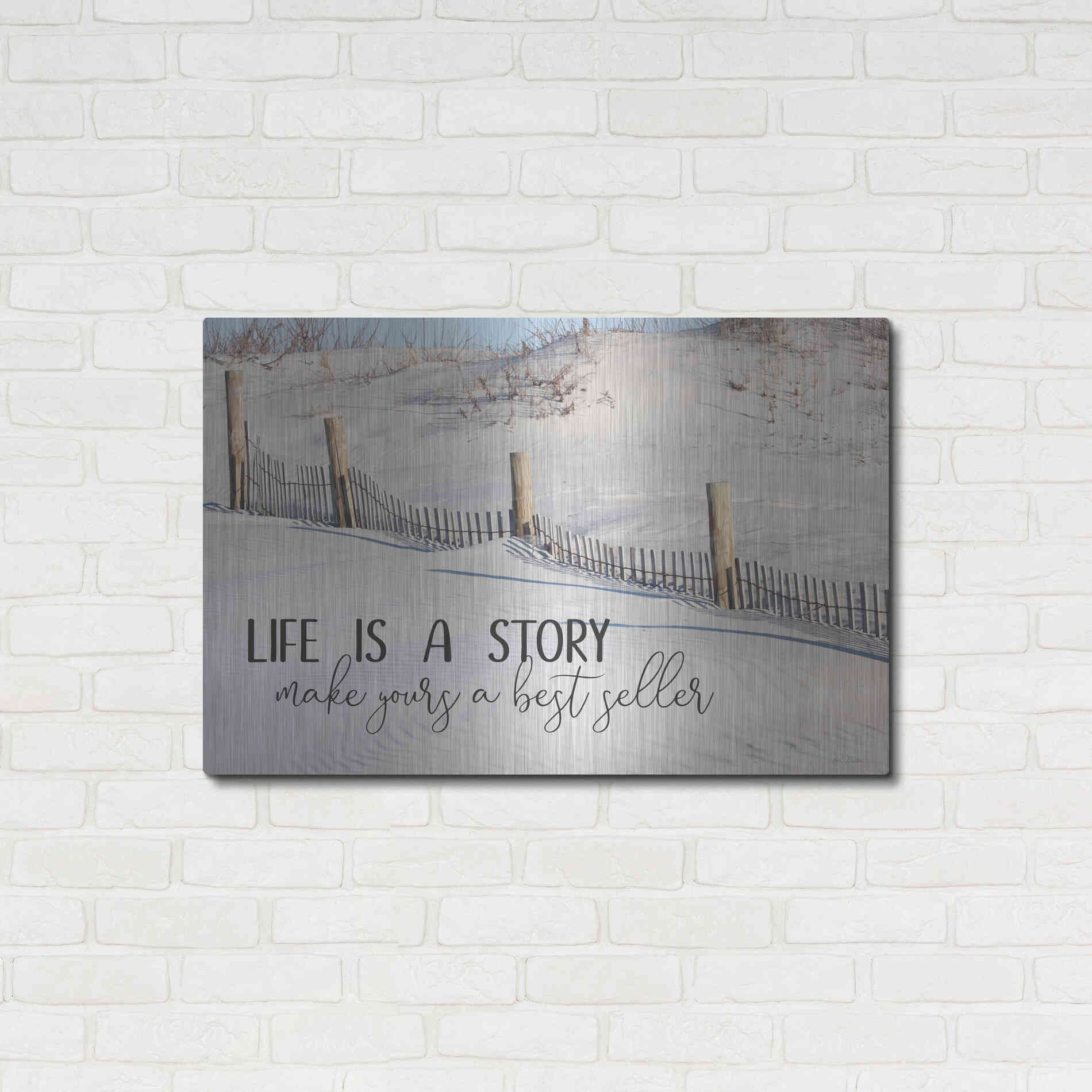 Luxe Metal Art 'Life is a Story' by Lori Deiter, Metal Wall Art,36x24