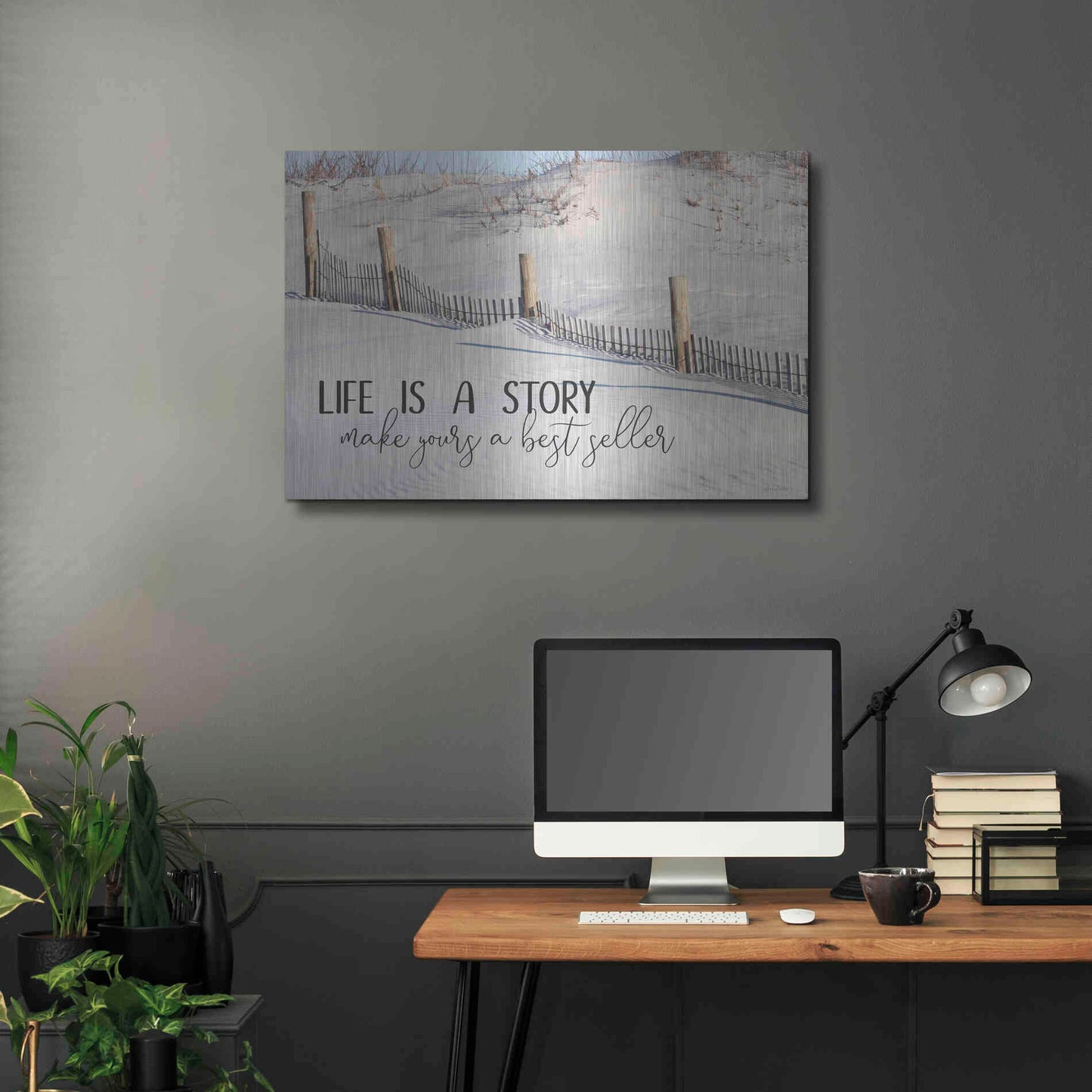 Luxe Metal Art 'Life is a Story' by Lori Deiter, Metal Wall Art,36x24