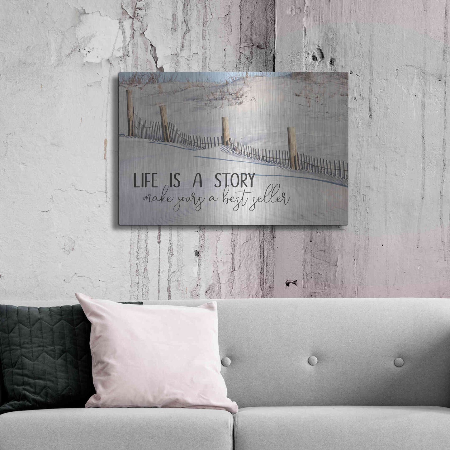 Luxe Metal Art 'Life is a Story' by Lori Deiter, Metal Wall Art,36x24