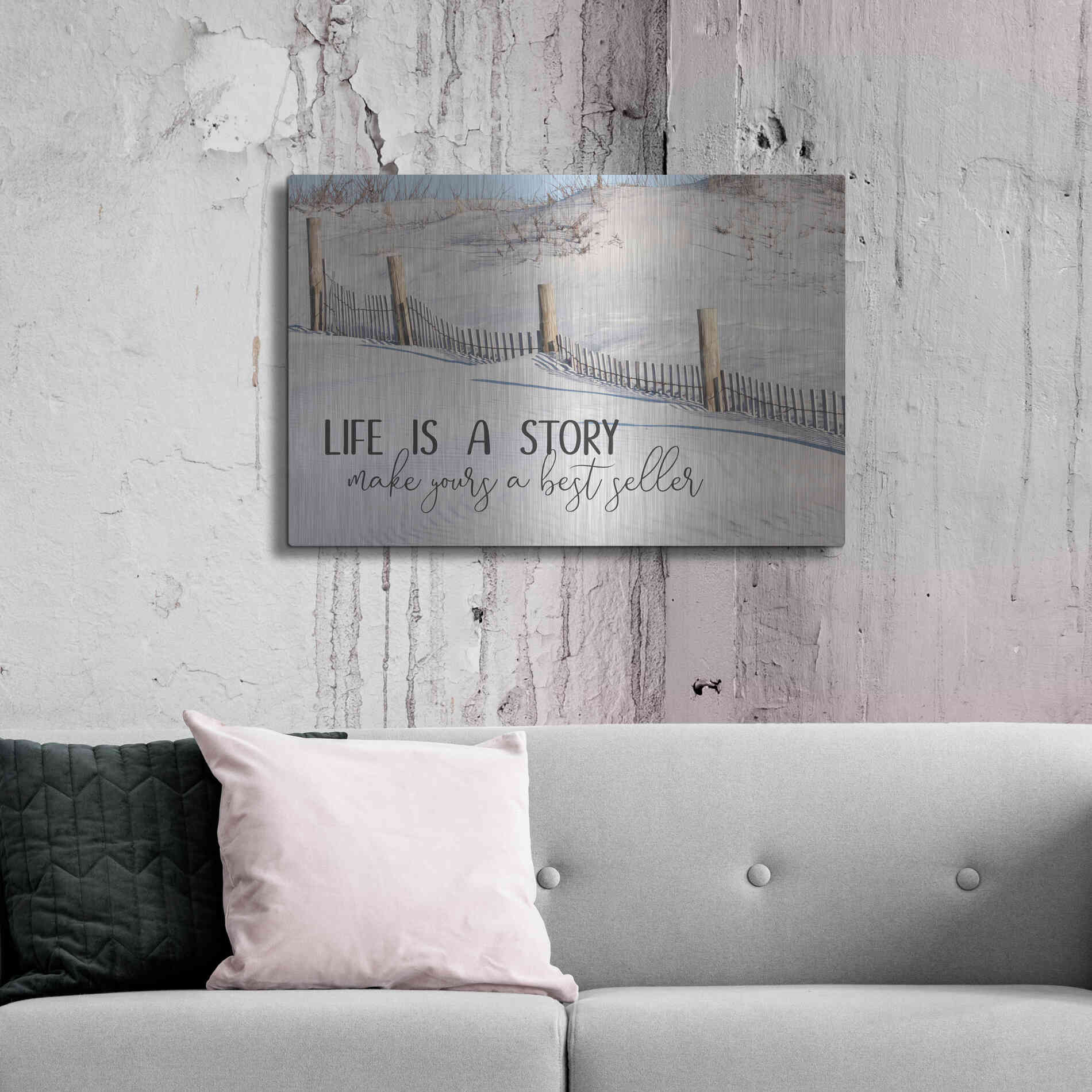 Luxe Metal Art 'Life is a Story' by Lori Deiter, Metal Wall Art,36x24