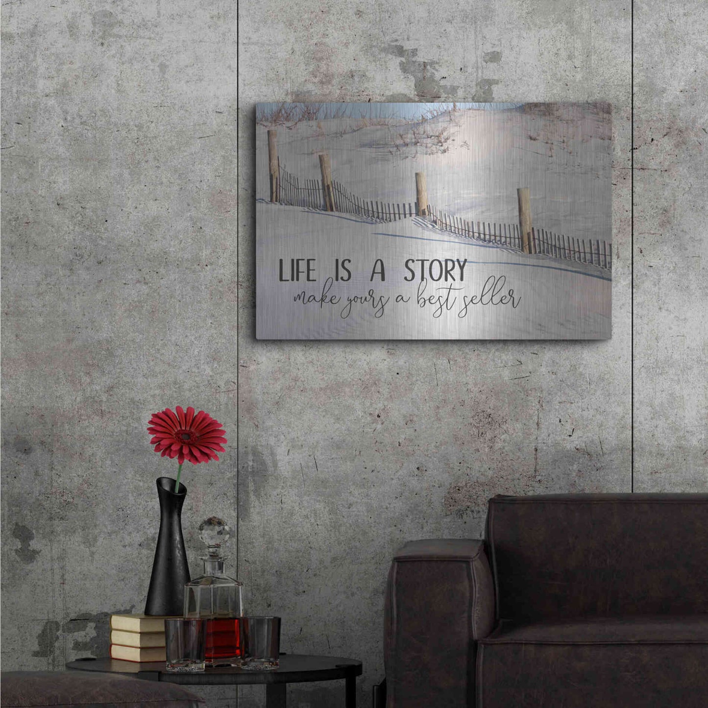 Luxe Metal Art 'Life is a Story' by Lori Deiter, Metal Wall Art,36x24