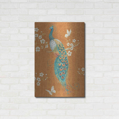 Luxe Metal Art 'Ornate Peacock X Spice' by Daphne Brissonet, Metal Wall Art,24x36