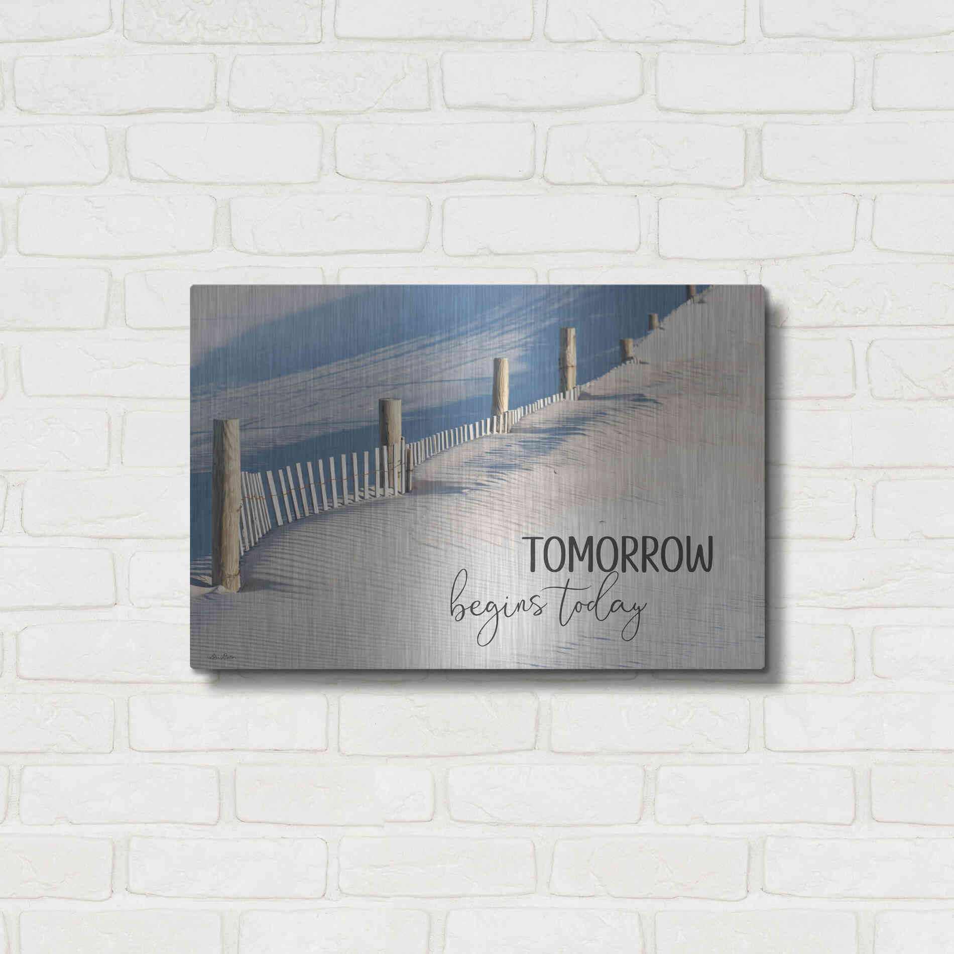 Luxe Metal Art 'Tomorrow Begins Today' by Lori Deiter, Metal Wall Art,24x16