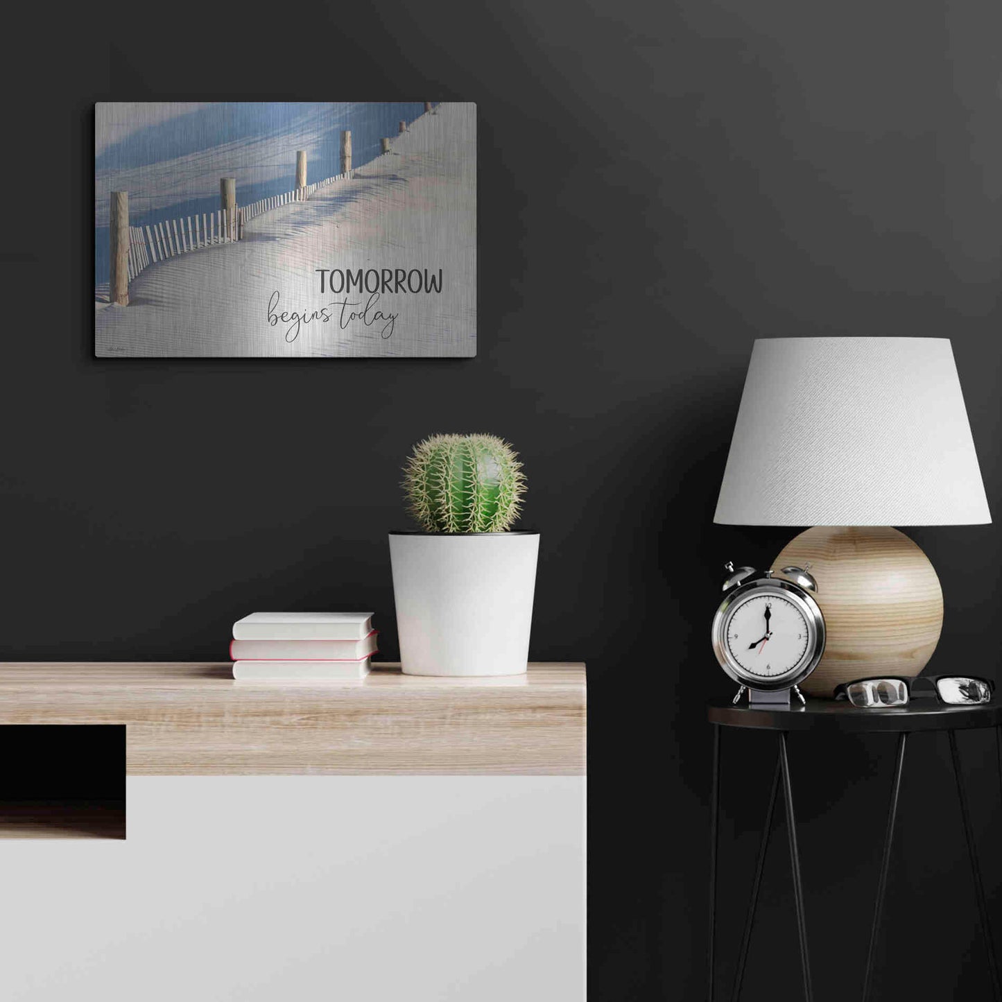 Luxe Metal Art 'Tomorrow Begins Today' by Lori Deiter, Metal Wall Art,24x16