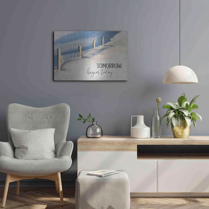 Luxe Metal Art 'Tomorrow Begins Today' by Lori Deiter, Metal Wall Art,24x16