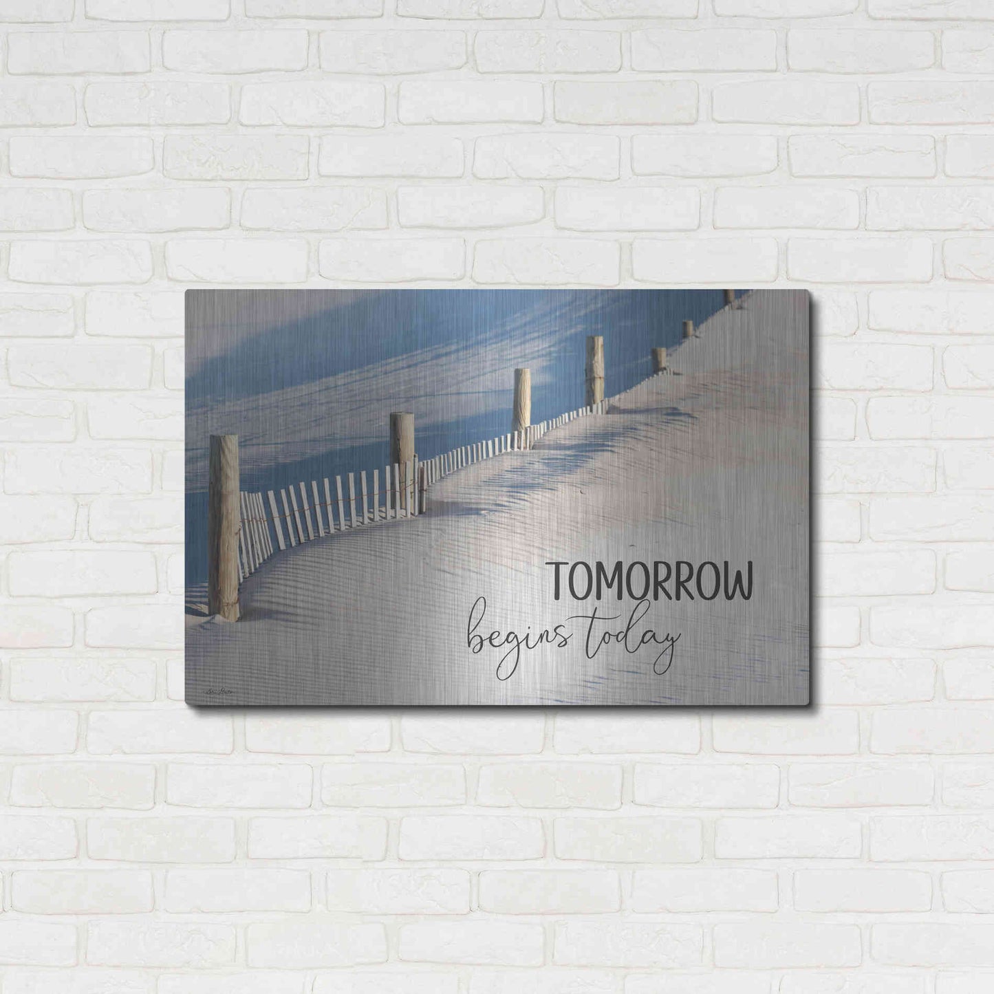 Luxe Metal Art 'Tomorrow Begins Today' by Lori Deiter, Metal Wall Art,36x24
