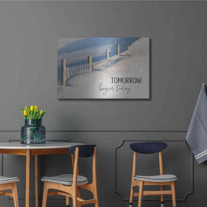 Luxe Metal Art 'Tomorrow Begins Today' by Lori Deiter, Metal Wall Art,36x24