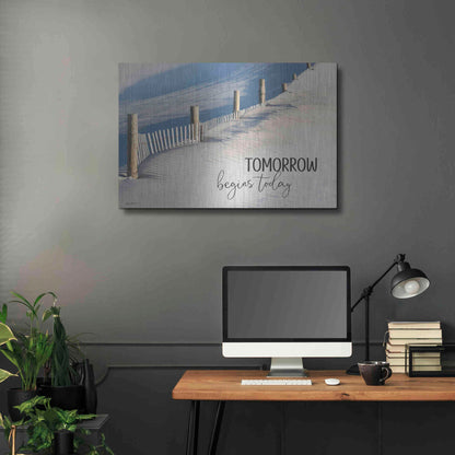 Luxe Metal Art 'Tomorrow Begins Today' by Lori Deiter, Metal Wall Art,36x24