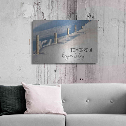 Luxe Metal Art 'Tomorrow Begins Today' by Lori Deiter, Metal Wall Art,36x24
