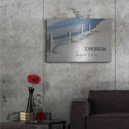 Luxe Metal Art 'Tomorrow Begins Today' by Lori Deiter, Metal Wall Art,36x24