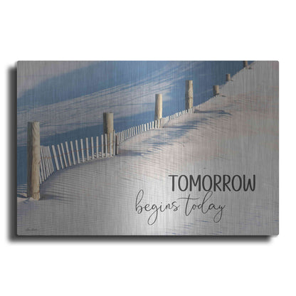 Luxe Metal Art 'Tomorrow Begins Today' by Lori Deiter, Metal Wall Art