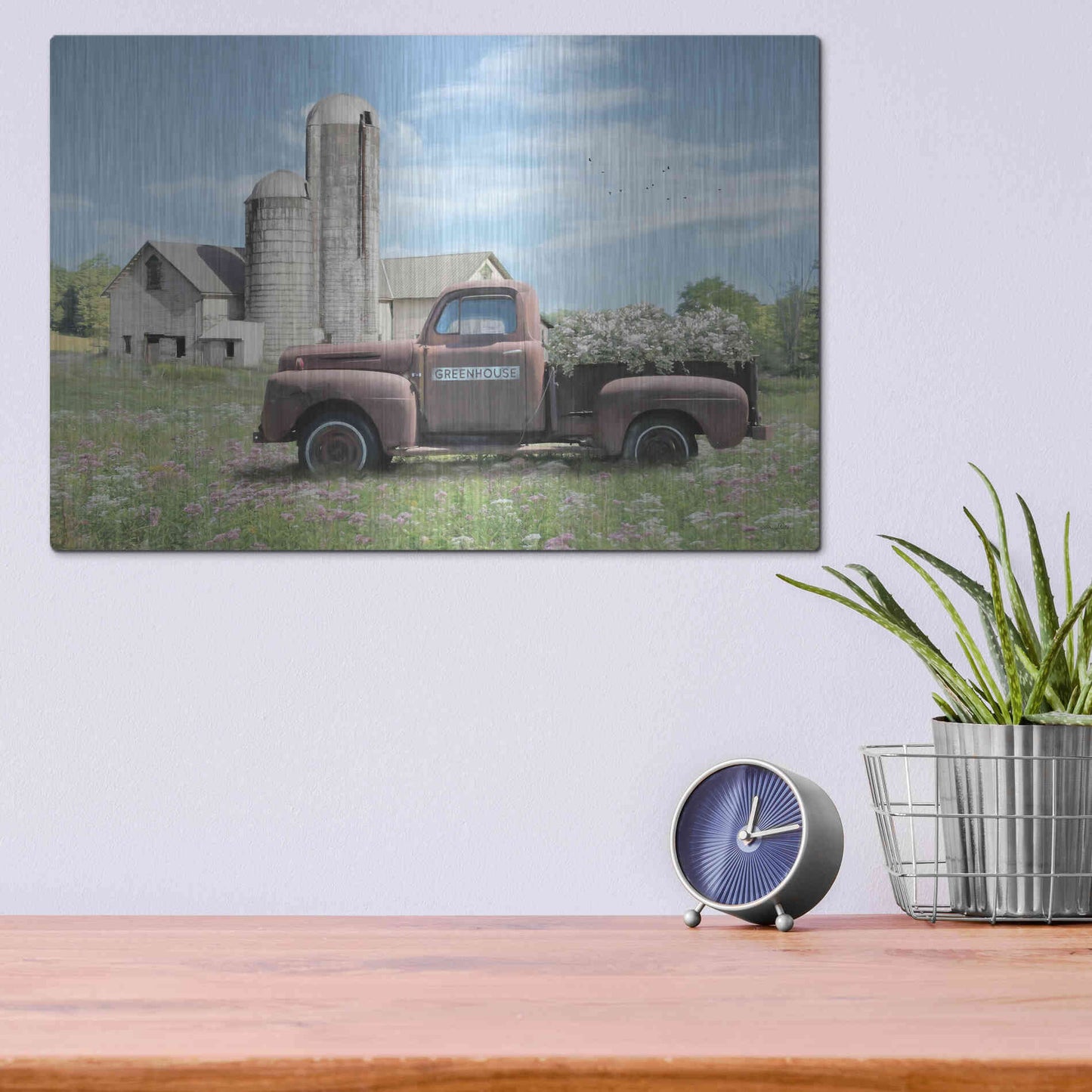 Luxe Metal Art 'Annville Summer Fields' by Lori Deiter, Metal Wall Art,16x12