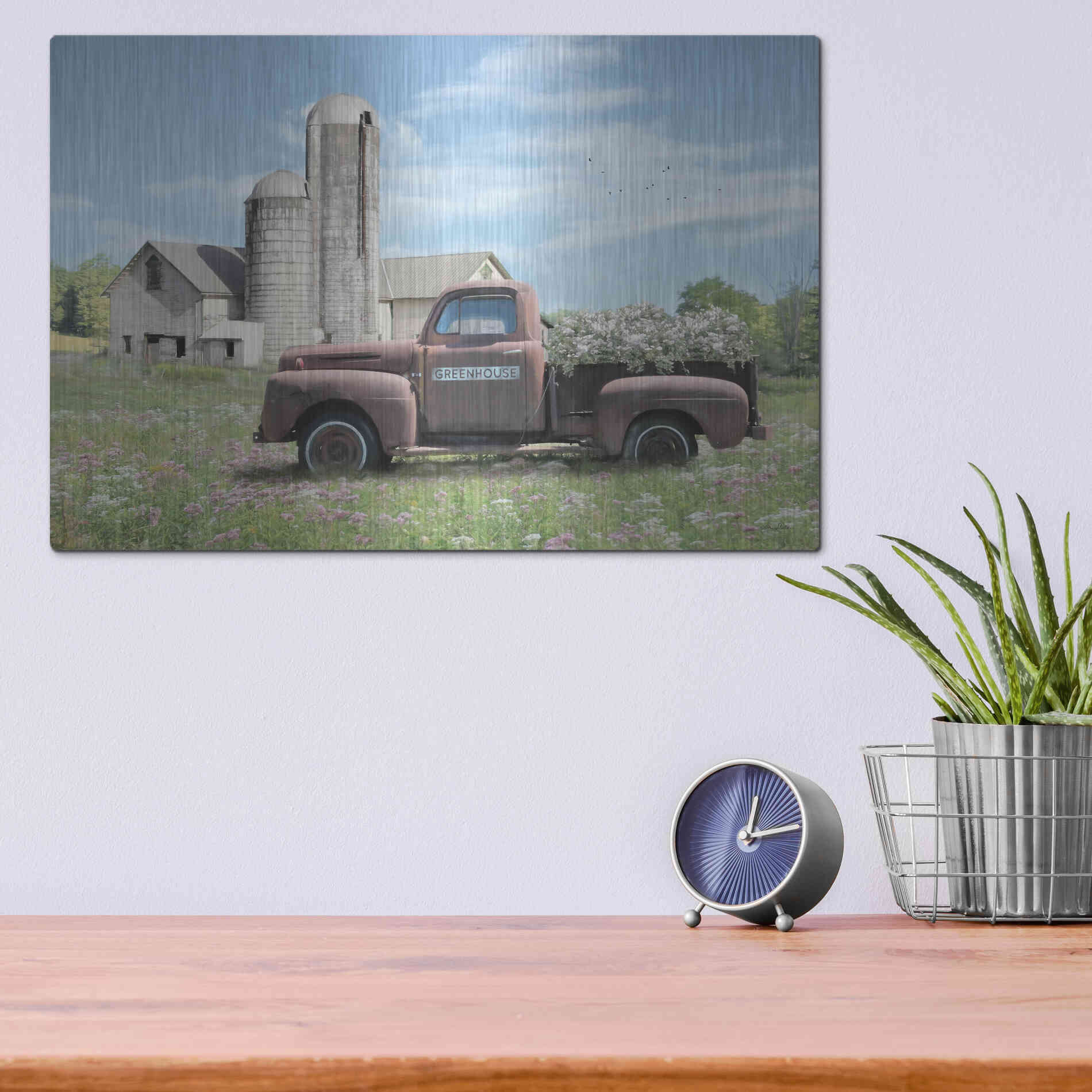 Luxe Metal Art 'Annville Summer Fields' by Lori Deiter, Metal Wall Art,16x12