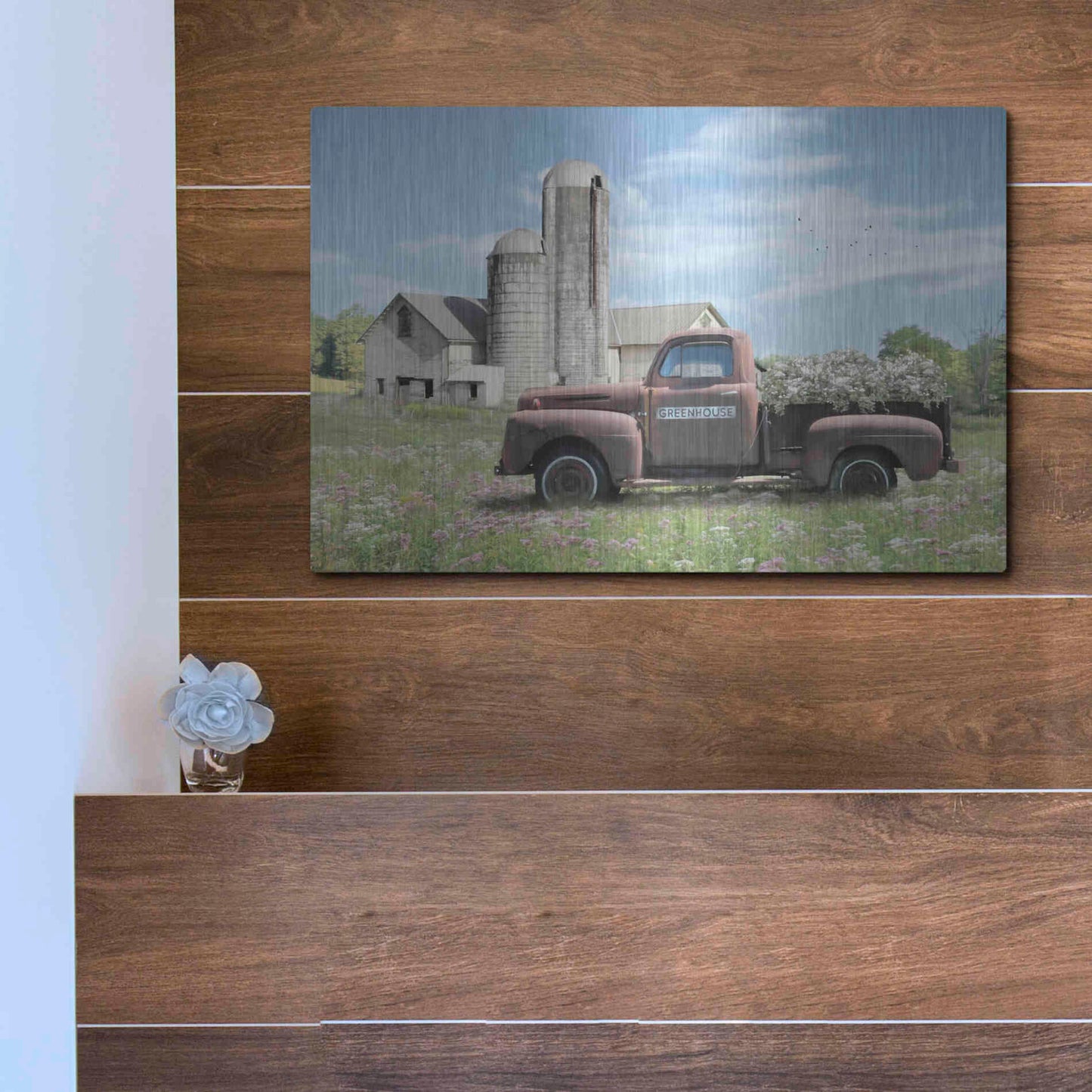 Luxe Metal Art 'Annville Summer Fields' by Lori Deiter, Metal Wall Art,16x12