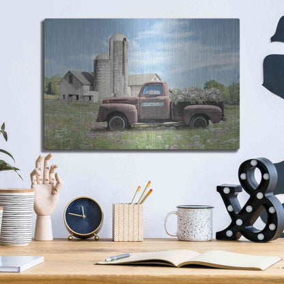 Luxe Metal Art 'Annville Summer Fields' by Lori Deiter, Metal Wall Art,16x12