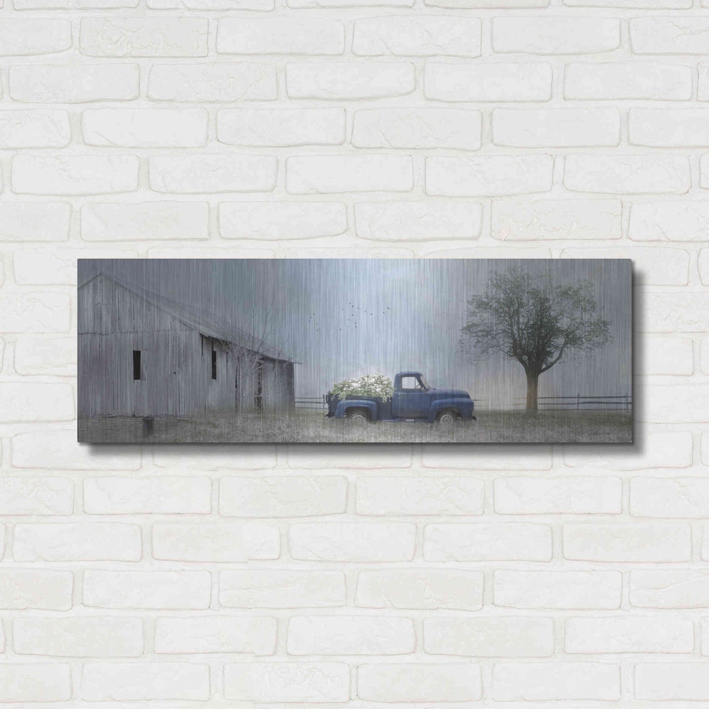 Luxe Metal Art 'Jonestown Barn' by Lori Deiter, Metal Wall Art,36x12