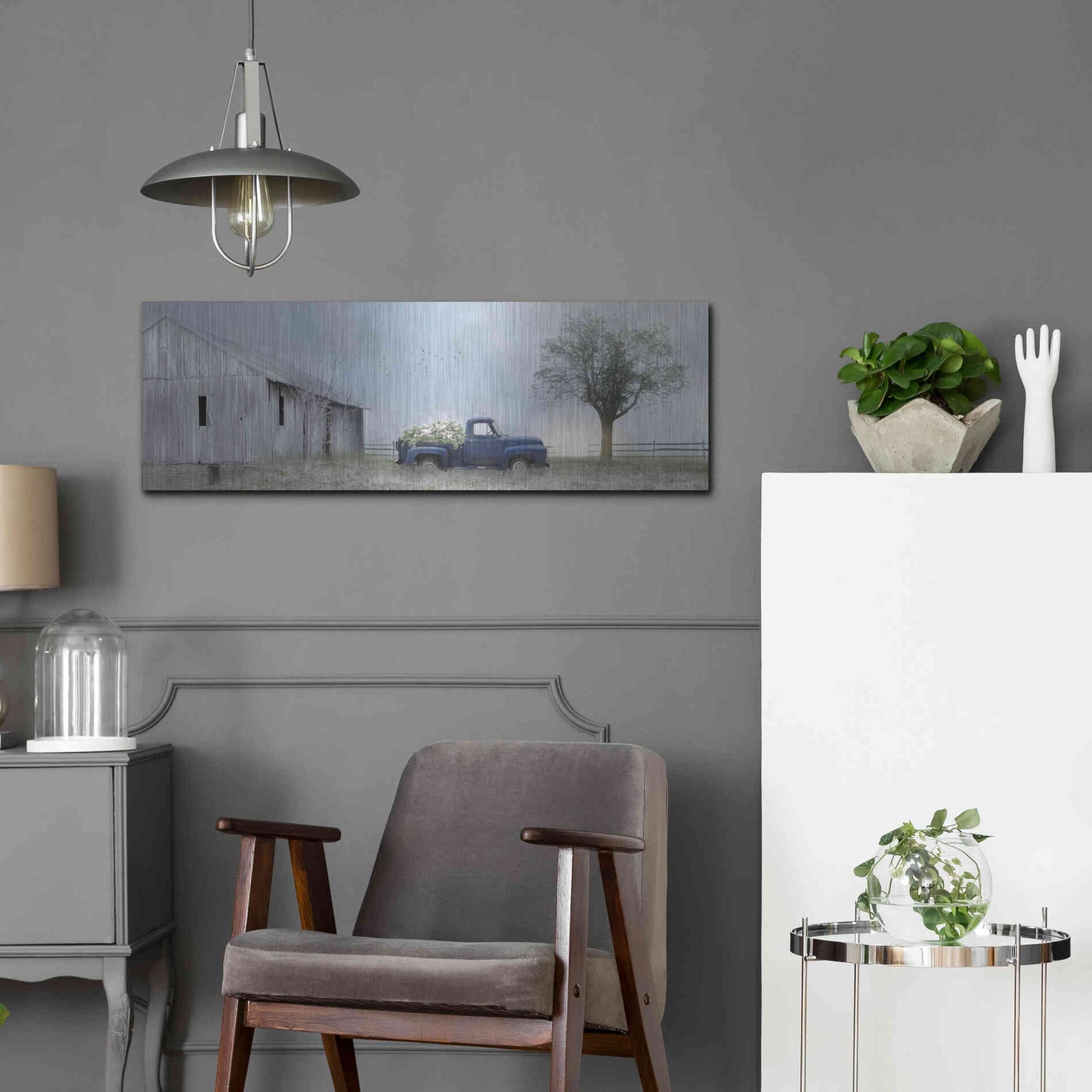 Luxe Metal Art 'Jonestown Barn' by Lori Deiter, Metal Wall Art,36x12