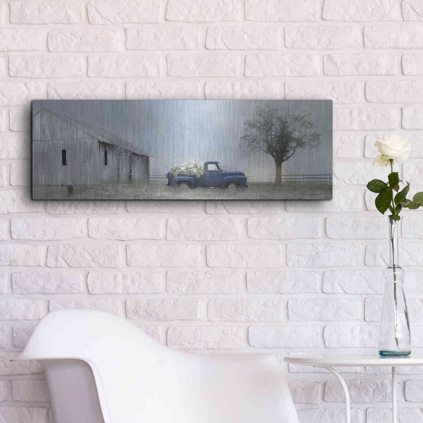 Luxe Metal Art 'Jonestown Barn' by Lori Deiter, Metal Wall Art,36x12