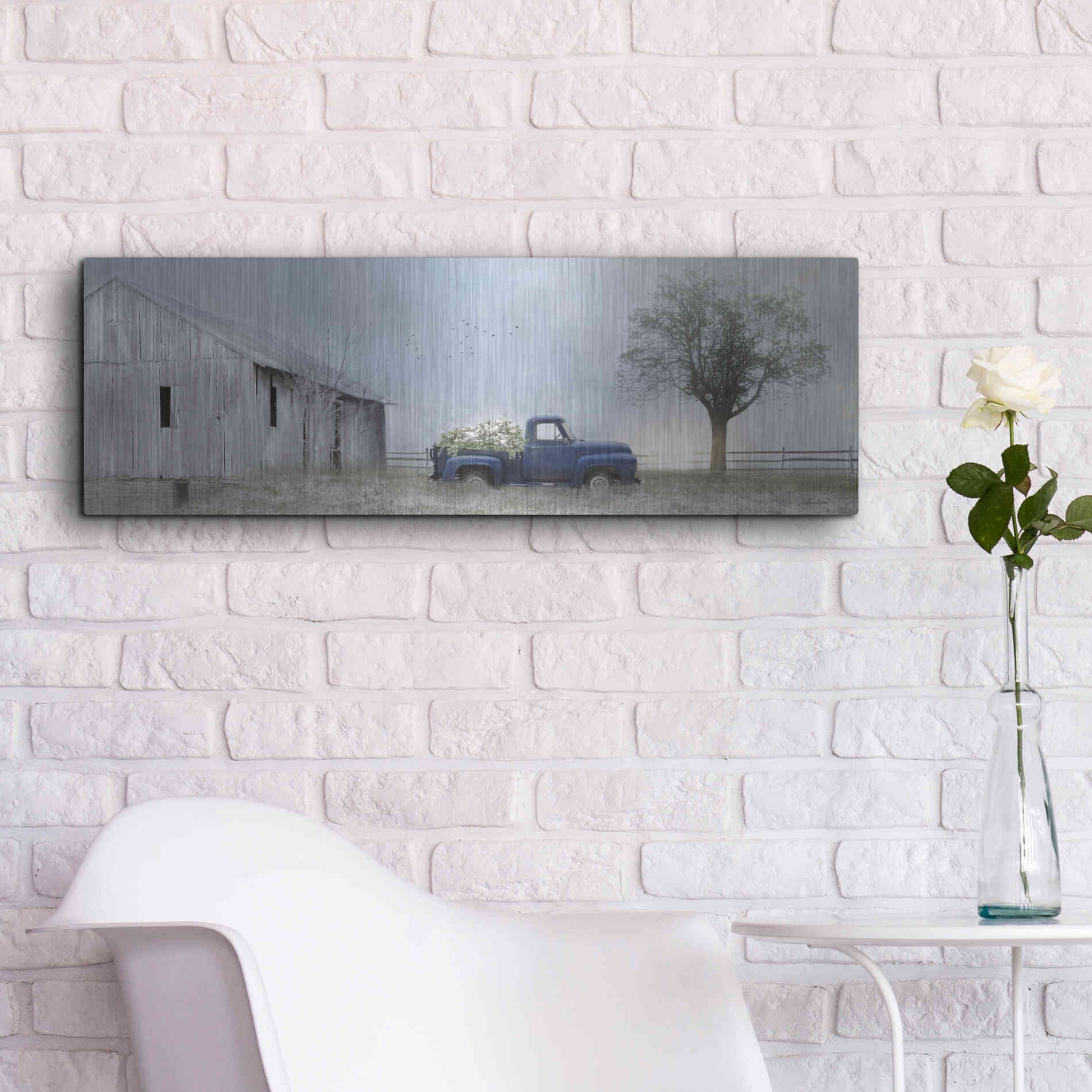 Luxe Metal Art 'Jonestown Barn' by Lori Deiter, Metal Wall Art,36x12