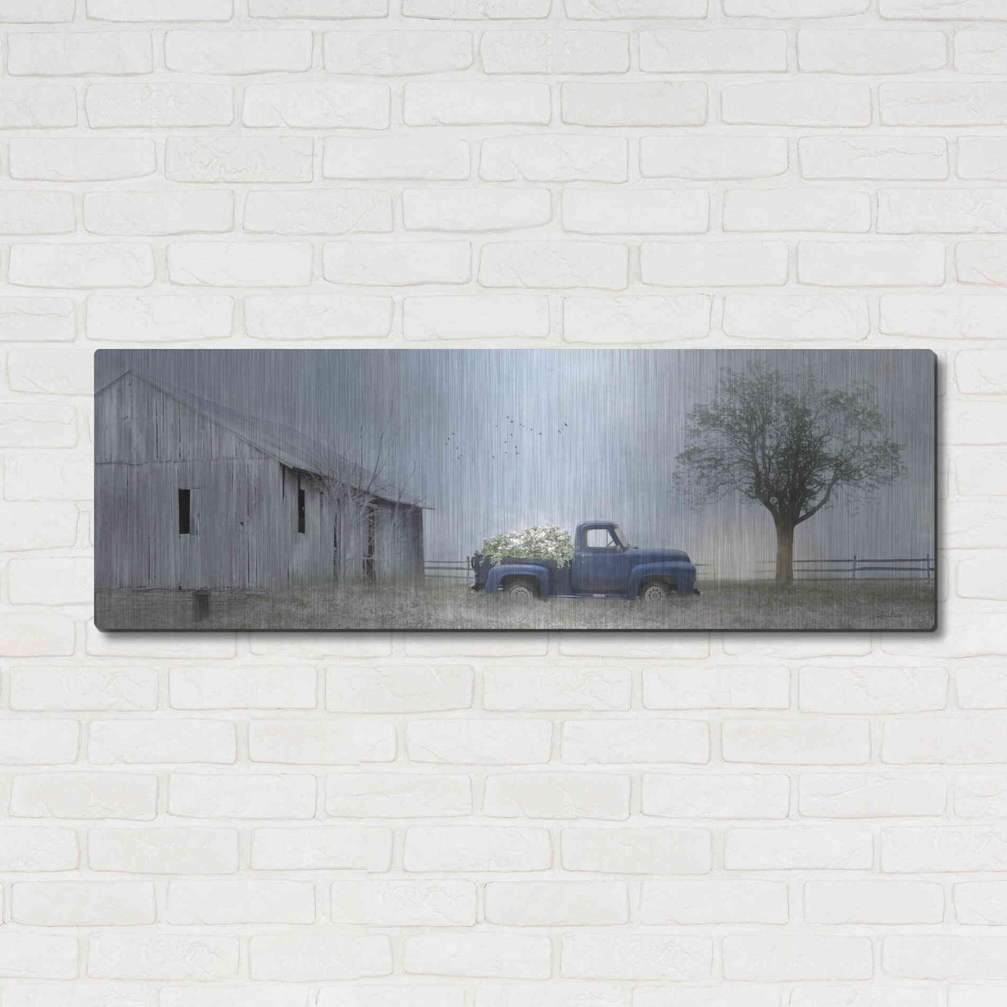 Luxe Metal Art 'Jonestown Barn' by Lori Deiter, Metal Wall Art,48x16