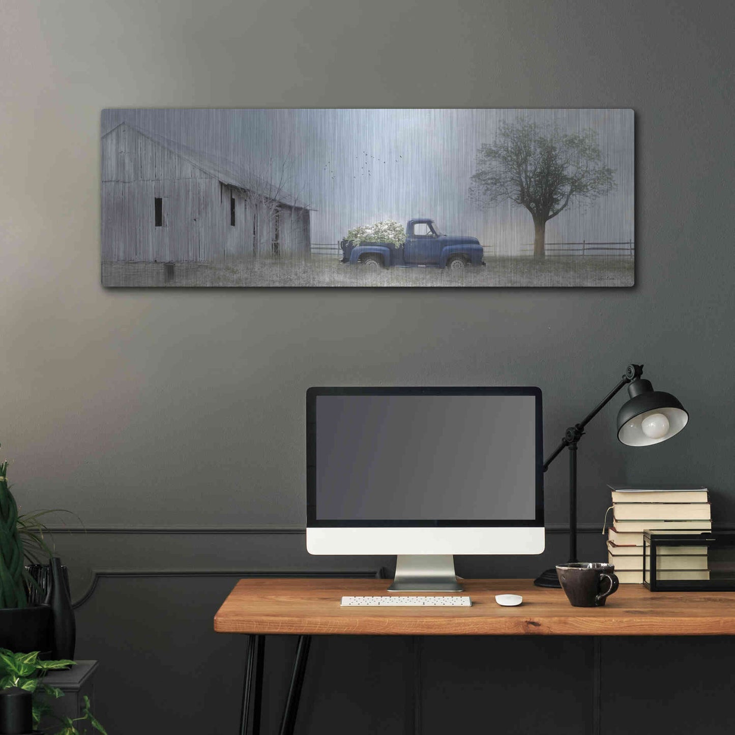 Luxe Metal Art 'Jonestown Barn' by Lori Deiter, Metal Wall Art,48x16