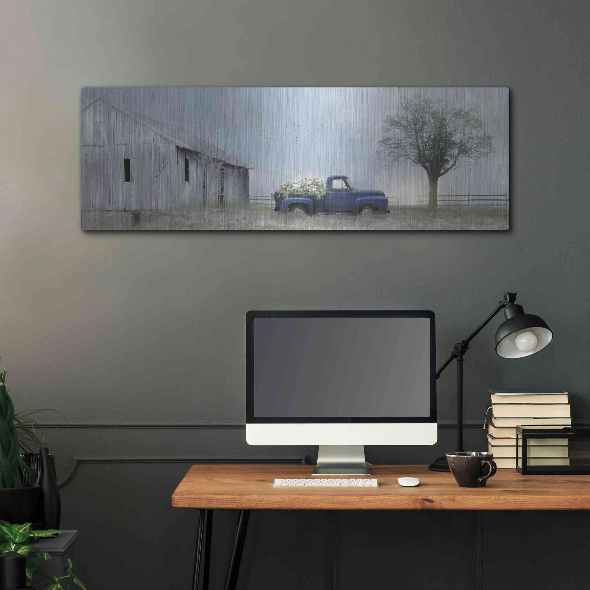 Luxe Metal Art 'Jonestown Barn' by Lori Deiter, Metal Wall Art,48x16