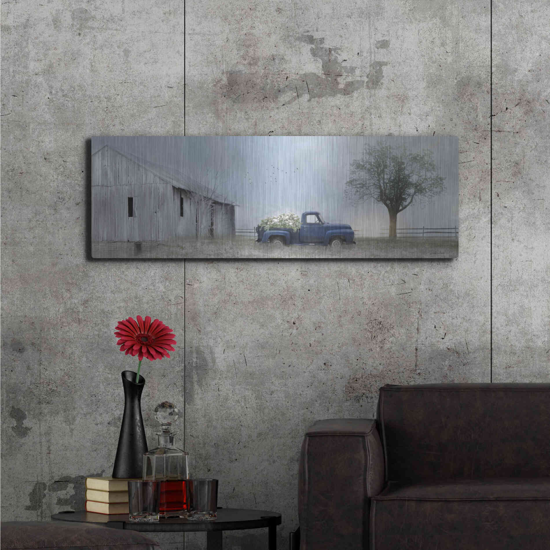 Luxe Metal Art 'Jonestown Barn' by Lori Deiter, Metal Wall Art,48x16