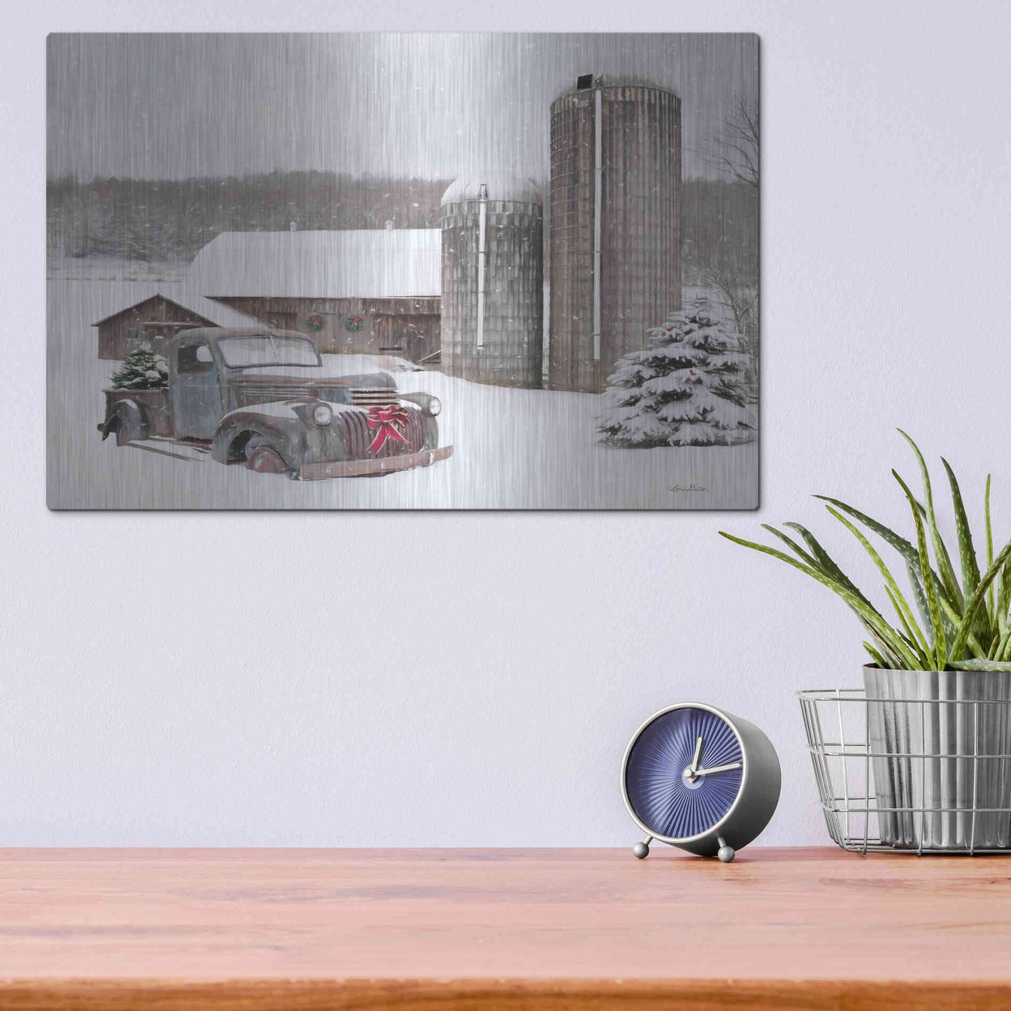 Luxe Metal Art 'North Country Christmas' by Lori Deiter, Metal Wall Art,16x12
