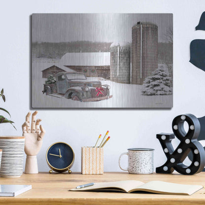 Luxe Metal Art 'North Country Christmas' by Lori Deiter, Metal Wall Art,16x12