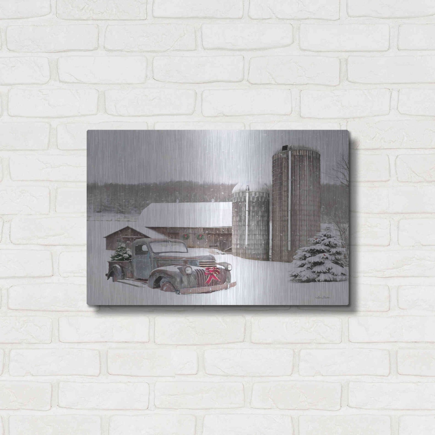 Luxe Metal Art 'North Country Christmas' by Lori Deiter, Metal Wall Art,24x16