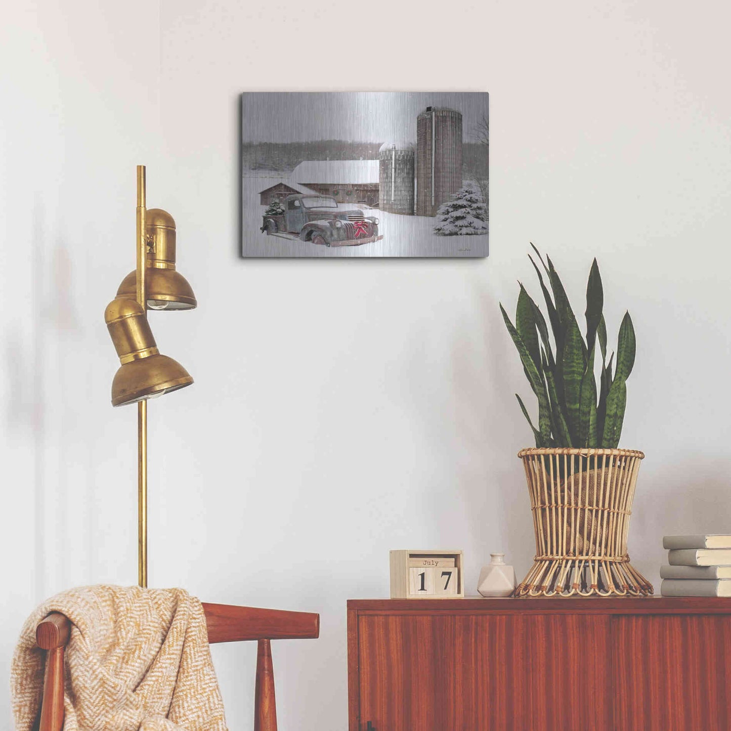 Luxe Metal Art 'North Country Christmas' by Lori Deiter, Metal Wall Art,24x16