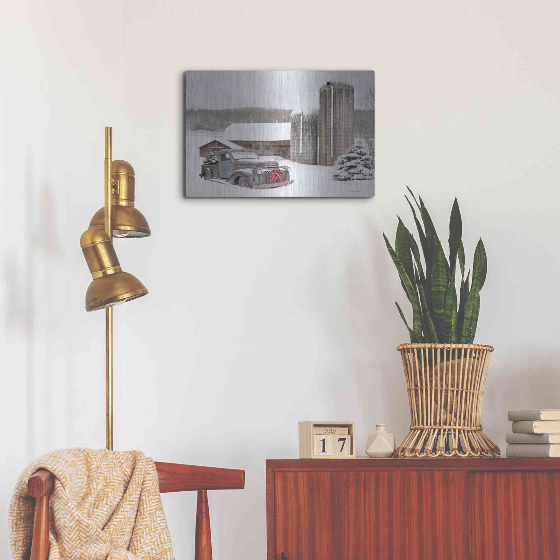 Luxe Metal Art 'North Country Christmas' by Lori Deiter, Metal Wall Art,24x16