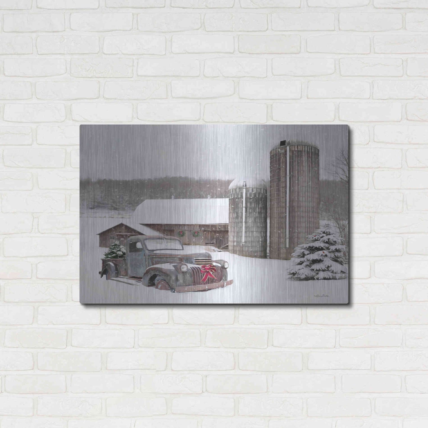 Luxe Metal Art 'North Country Christmas' by Lori Deiter, Metal Wall Art,36x24