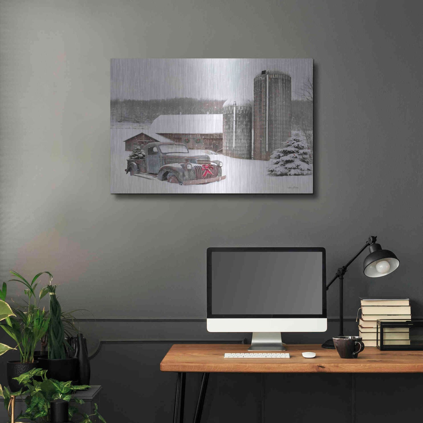 Luxe Metal Art 'North Country Christmas' by Lori Deiter, Metal Wall Art,36x24