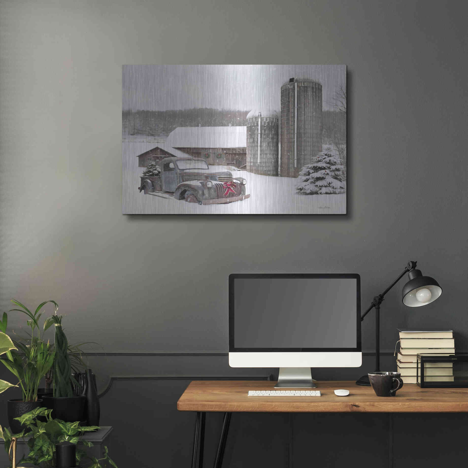 Luxe Metal Art 'North Country Christmas' by Lori Deiter, Metal Wall Art,36x24