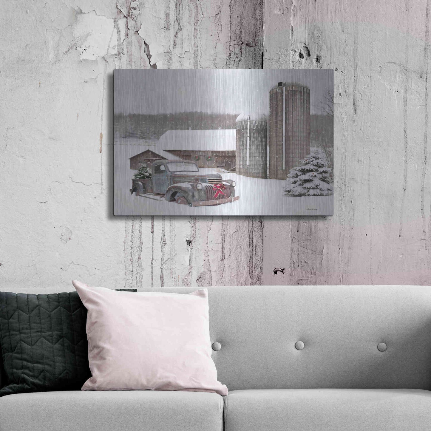 Luxe Metal Art 'North Country Christmas' by Lori Deiter, Metal Wall Art,36x24