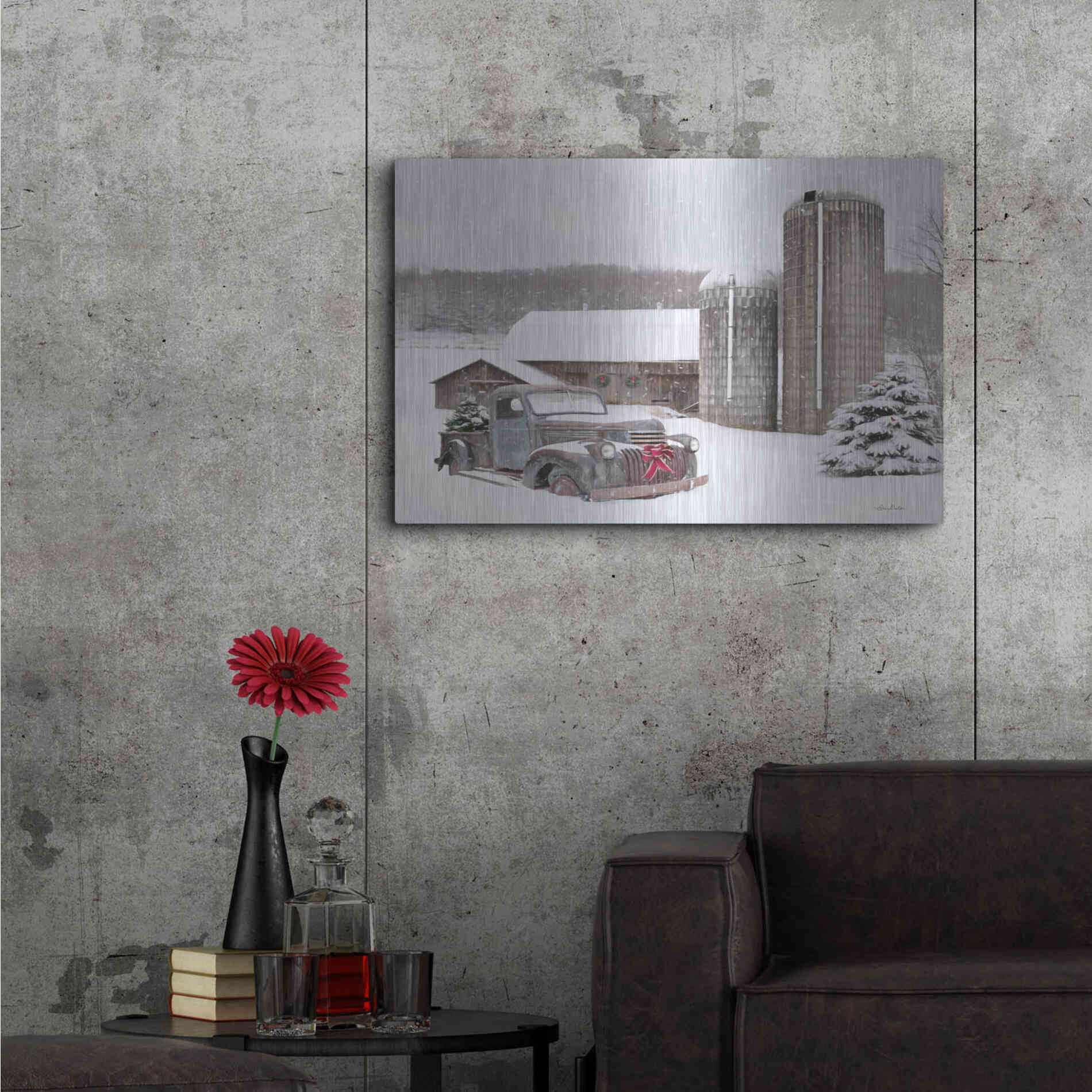 Luxe Metal Art 'North Country Christmas' by Lori Deiter, Metal Wall Art,36x24