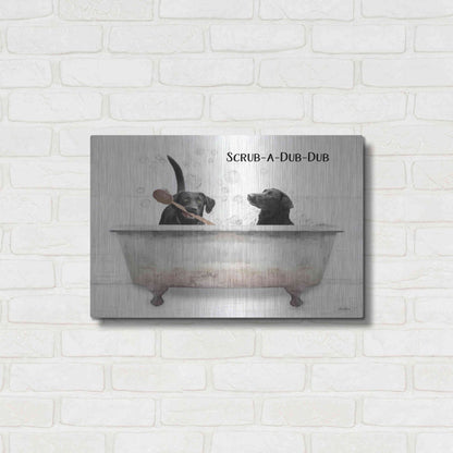 Luxe Metal Art 'Scrub-a-Dub-Dub' by Lori Deiter, Metal Wall Art,24x16