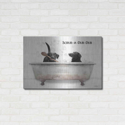 Luxe Metal Art 'Scrub-a-Dub-Dub' by Lori Deiter, Metal Wall Art,36x24