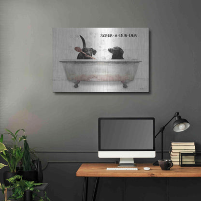 Luxe Metal Art 'Scrub-a-Dub-Dub' by Lori Deiter, Metal Wall Art,36x24