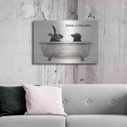 Luxe Metal Art 'Scrub-a-Dub-Dub' by Lori Deiter, Metal Wall Art,36x24